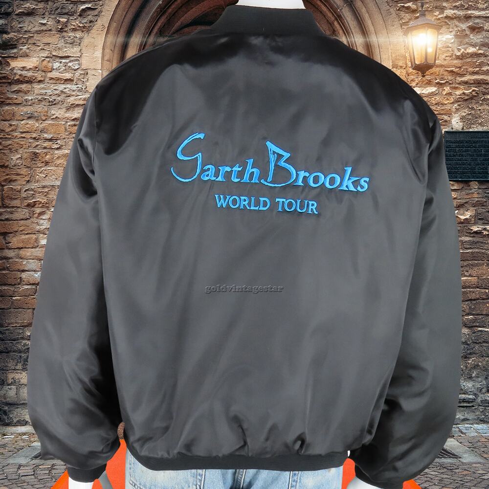 90s Vintage Garth Brooks World Tour Concert Country Singer Roadie Crew Jacket